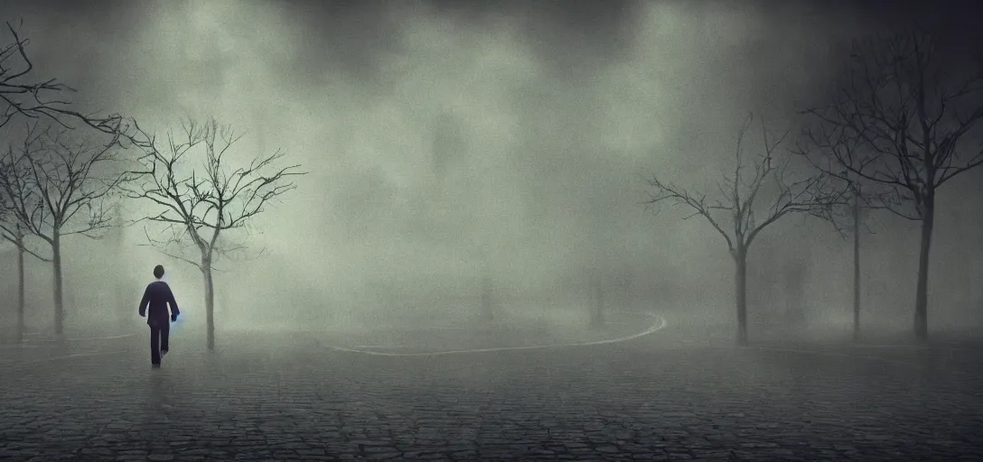 Image similar to imagine there's no heaven. it's easy if you try. please, dream of a perfect world because i can't, i'm too tired and hurt to do it my self. hyper realistic, cinematic, warm light, gloomy mood, 4 k, film, in the style of michel gondry's videoclip