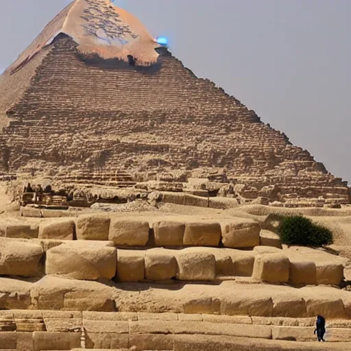 Prompt: Giza pyramids made of beautiful Stone