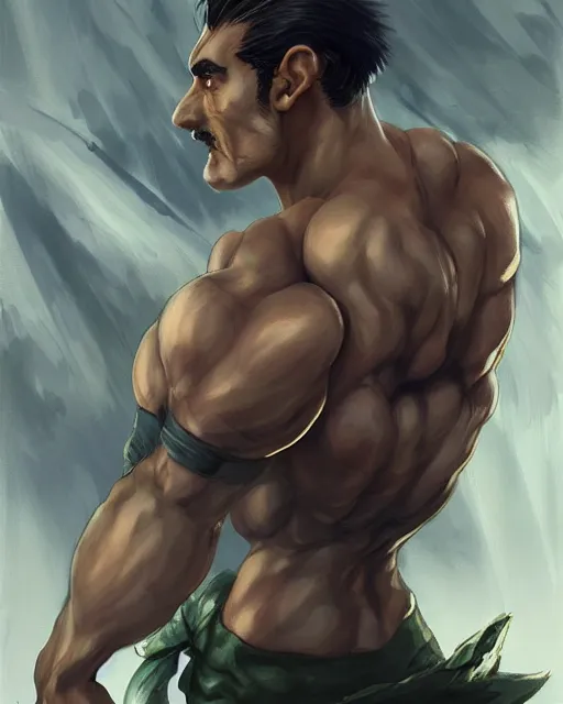 Image similar to gigachad luigi onepunch man bodybuilder in final fight mountain by ilya kuvshinov, ernest khalimov body by krista sudmalis, fantasy character portrait, ultra realistic, concept art, intricate details, elegent, digital painting, smooth, sharp focus, illustration, art by artgerm and greg rutkowski and alphonse mucha, artstation