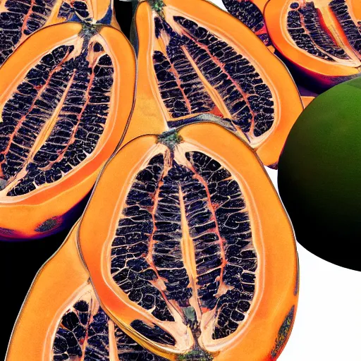 Image similar to cell phone papaya, UHD, hyperrealistic render