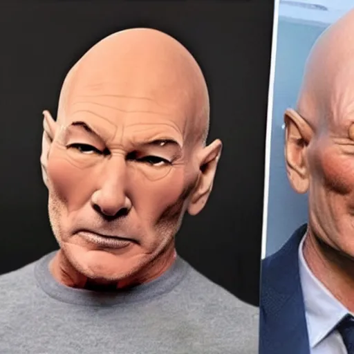 Image similar to photo of a hybrid between patrick star and patrick stewart