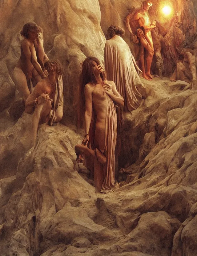 Image similar to the seventh circle of hell from dante's divine comedy - key lighting, soft lights, foggy, by steve hanks, by lisa yuskavage, by serov valentin, by tarkovsky, 8 k render, detailed, oil on canvas