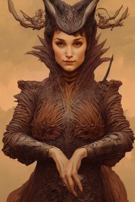 Image similar to Portrait of an anthropomorphic dragon-woman witch, cinematic lighting, intricate, rugged, highly detailed, digital painting, artstation, smooth, sharp focus, illustration, art by artgerm and greg rutkowski and alphonse mucha and Wayne Barlowe and william-adolphe bouguereau