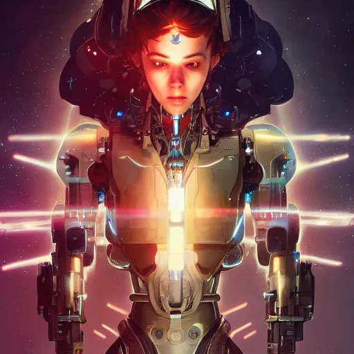 Image similar to cyborg droid entanglement milky way, epic lighting, sketch illustration, ultra detailed, art by artgerm and greg rutkowski and alphonse mucha