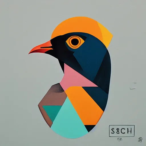 Prompt: real Pigeon profile picture by Sachin Teng, asymmetrical, Organic bird Painting , Matte Painting, geometric shapes, hard edges, graffiti, street art:2 by Sachin Teng:4