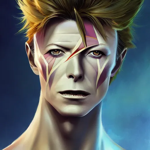 Image similar to an anime portrait of david bowie, by stanley artgerm lau, wlop, rossdraws, james jean, andrei riabovitchev, marc simonetti, da vinci, and sakimichan, tranding on artstation