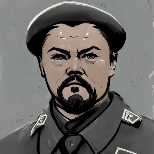 Image similar to russian bolshevik leader vladimir lenin played by leonardo dicaprio in team fortress 2 style, epic, tragic, military art, fantasy, hd shot, digital portrait, beautiful, artstation, comic style, by artgerm, guy denning, jakub rozalski, magali villeneuve and charlie bowater