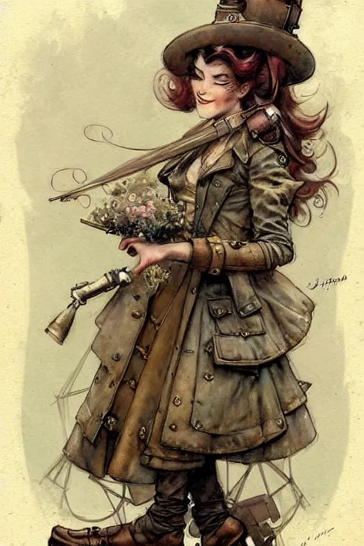 Prompt: (((((1950s steampunk cover art . muted colors.))))) by Jean-Baptiste Monge !!!!!!!!!!!!!!!!!!!!!!!!!!!