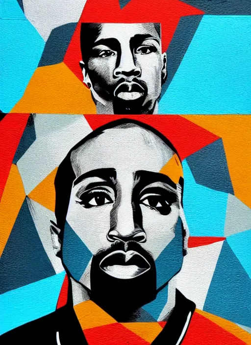 Image similar to symmetry!! portrait of tupac shakur by sachin teng, organic, cables, matte painting, geometric shapes, hard edges! graffiti, street art