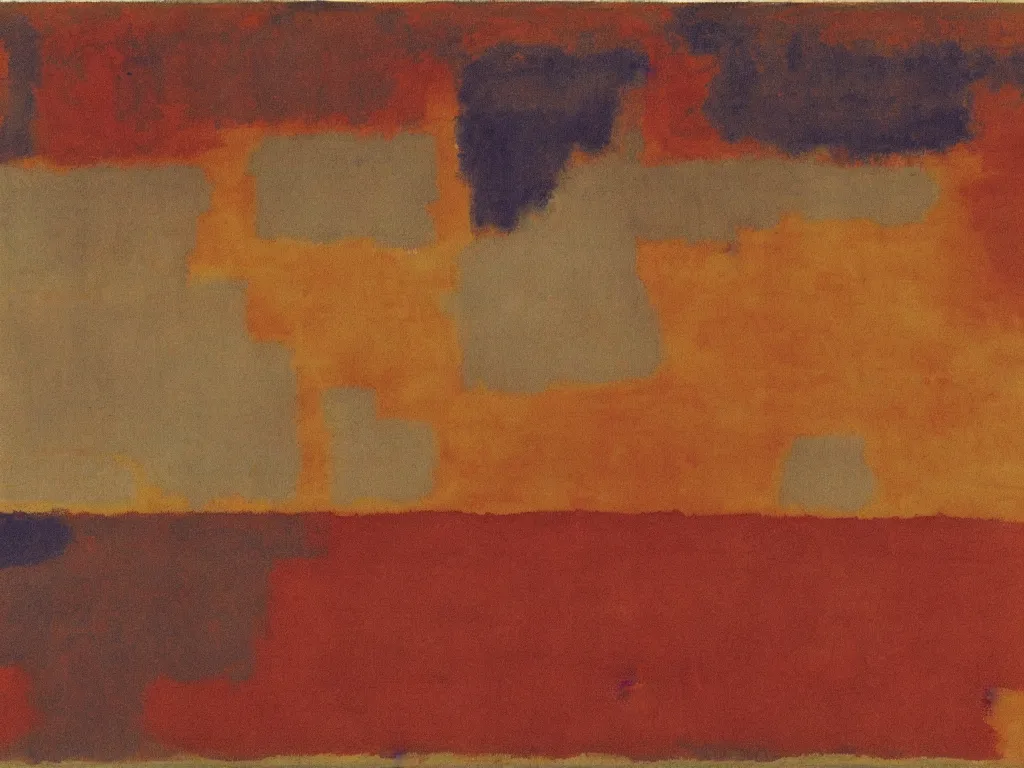 Image similar to moses separating the red sea. painting by mark rothko, paul klee