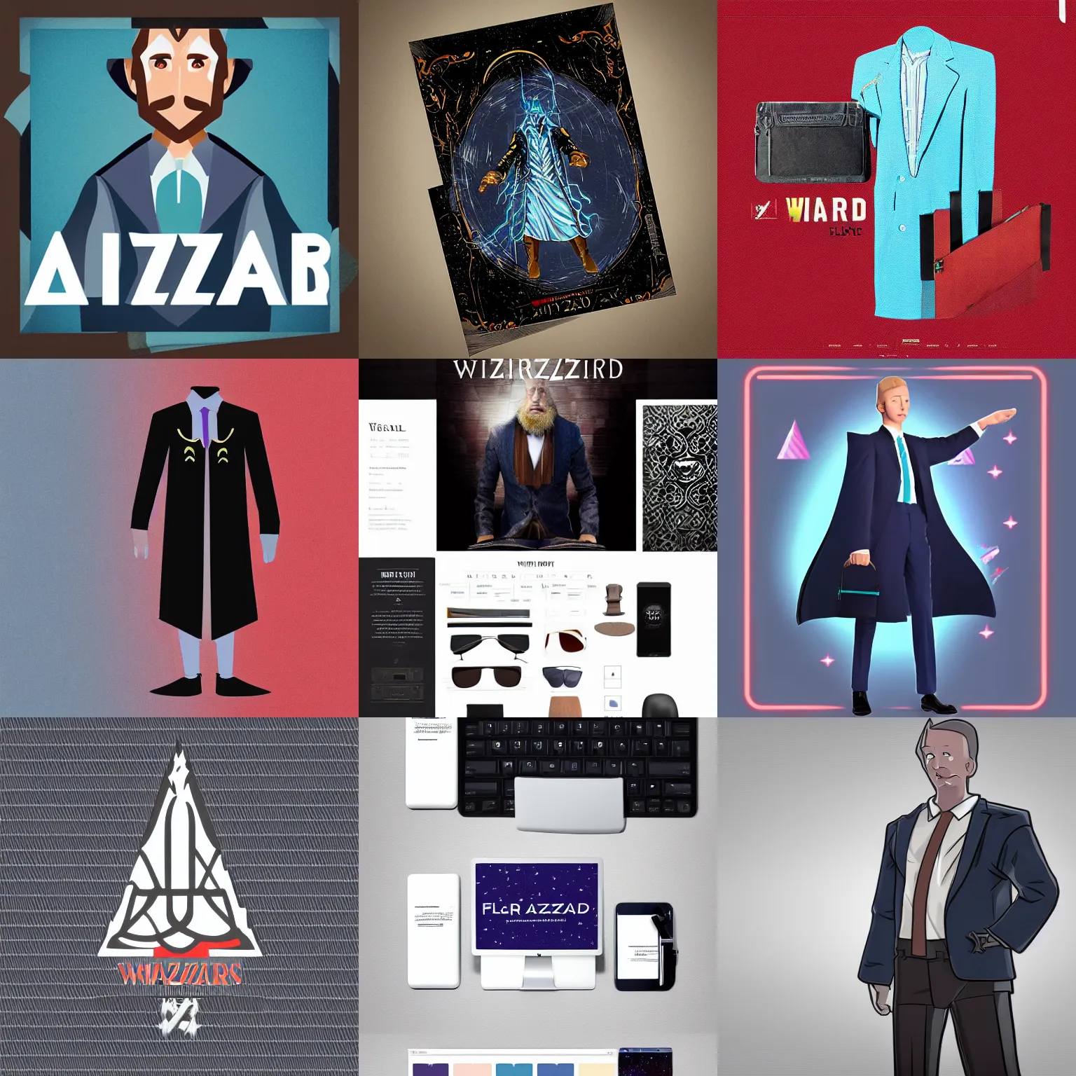 Prompt: wizard, flat corporate aesthetic