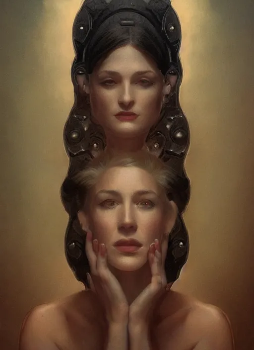 Prompt: portrait of david lynch symmetry!! machine parts embedded into face, intricate, elegant, highly detailed, digital painting, artstation, concept art, smooth, sharp focus, illustration, art by artgerm and greg rutkowski and alphonse mucha, 8 k