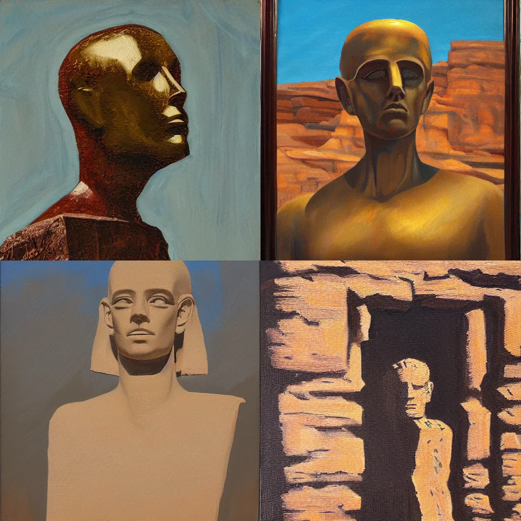 Prompt: Ozymandias, oil painting