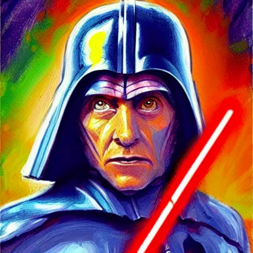 Image similar to star wars characters painted in a post - impressionist style