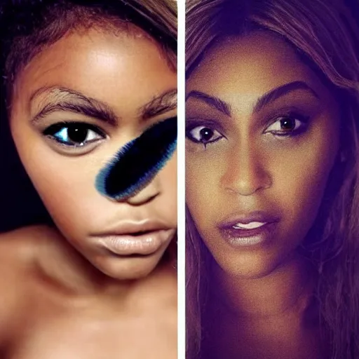 Image similar to bee with human face resembling beyonce