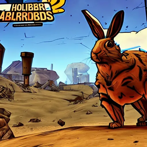 Prompt: a rabbit in the game borderlands