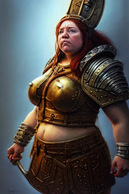 Prompt: hyperrealistic mixed media painting of a female dwarven cleric, chubby short stature, d&d, full body, mighty warhammer slug over her shoulder, stunning 3d render inspired art by P. Craig Russell and Barry Windsor-Smith + perfect facial symmetry + dim volumetric lighting, 8k octane beautifully detailed render, post-processing, extremely hyperdetailed, intricate, epic composition, grim yet sparkling atmosphere, cinematic lighting + masterpiece, trending on artstation, very very detailed, masterpiece, stunning