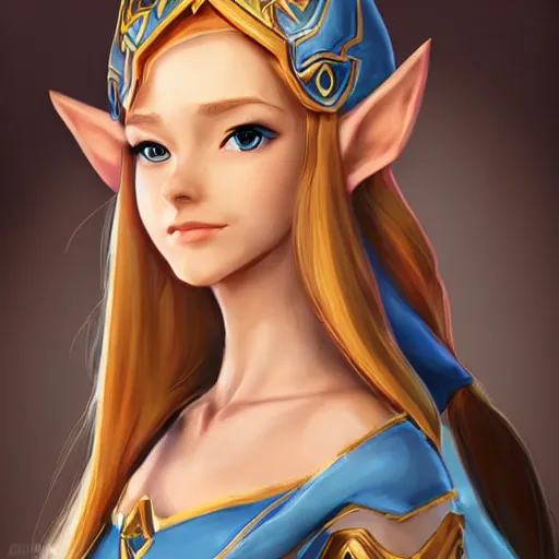 Prompt: princess zelda, artwork by Artgerm