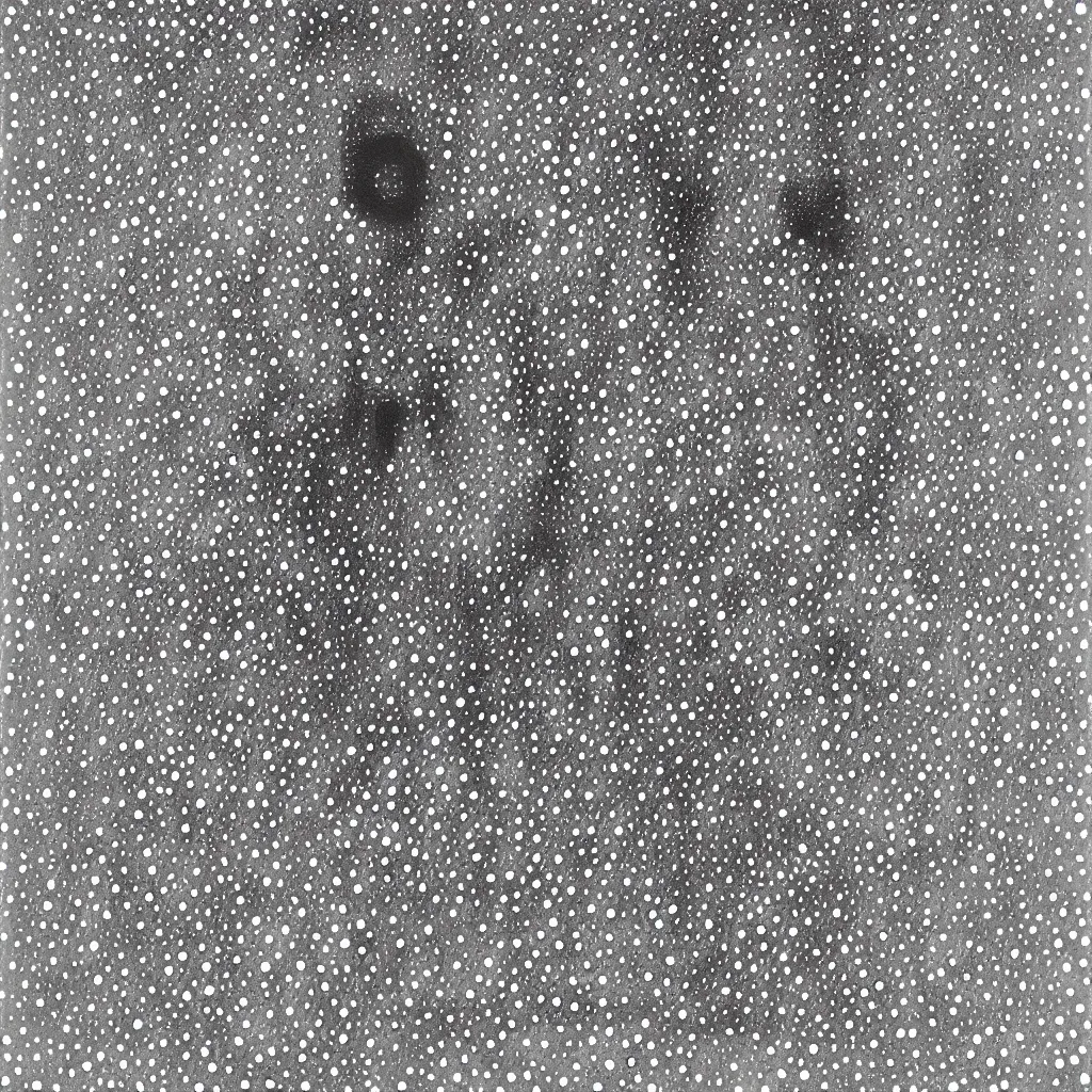 Image similar to face made out of planet, faceless people dark, dots, drip, stipple, pointillism, technical, abstract, minimal, style of francis bacon, asymmetry, pulled apart, cloak, hooded figure, made of dots, abstract, balaclava