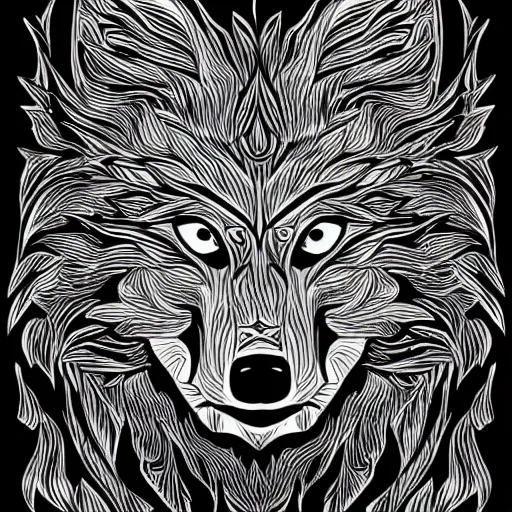 Image similar to wolf template base lineart, little detail, full-body view, simple, no color, coloring book style, high quality, HD, 8K