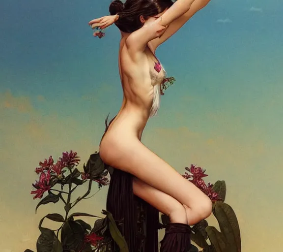 Prompt: photography dualipa with hands - up and hairy armpits, deep focus, intricate, elegant, highly detailed, digital painting, artstation, concept art, matte, sharp focus, illustration, art by artgerm and greg rutkowski and alphonse mucha and gil elvgren