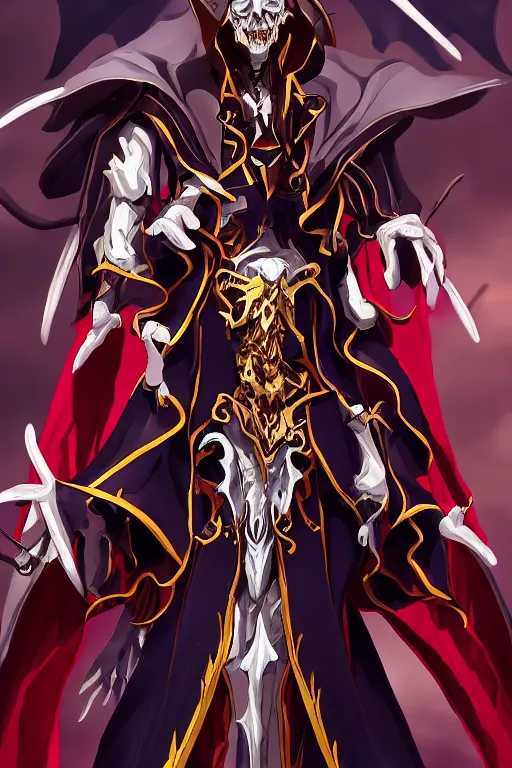 Image similar to ainz ooal gown, highly detailed, digital art, sharp focus, trending on art station, anime art style