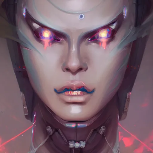 Image similar to portrait of a beautiful cybernetic vampiress, cyberpunk concept art by pete mohrbacher and artgerm and wlop and greg rutkowski and deathburger, digital art, highly detailed, intricate, sci-fi, sharp focus, Trending on Artstation HQ, deviantart, unreal engine 5, 4K UHD image