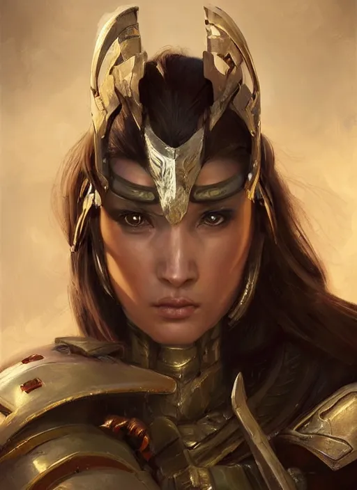 Prompt: a professional painting of a beautiful young female, clothed in battle armor, olive skin, long dark hair, beautiful bone structure, symmetrical facial features, intricate, elegant, digital painting, concept art, smooth, sharp focus, illustration, from StarCraft by Ruan Jia and Mandy Jurgens and Artgerm and William-Adolphe Bouguerea