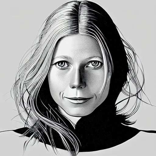 Prompt: “ gwyneth paltrow retro minimalist portrait by jean giraud, art of moebius, sharp, smooth face, comic, 8 k ”