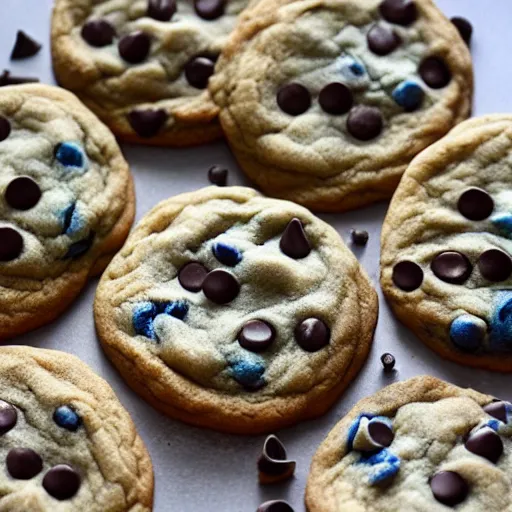 Image similar to blue chocolate chip cookie