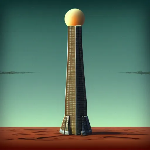 Image similar to Orthanc of the Solar Punk Earth, orthographic,2d ,flat