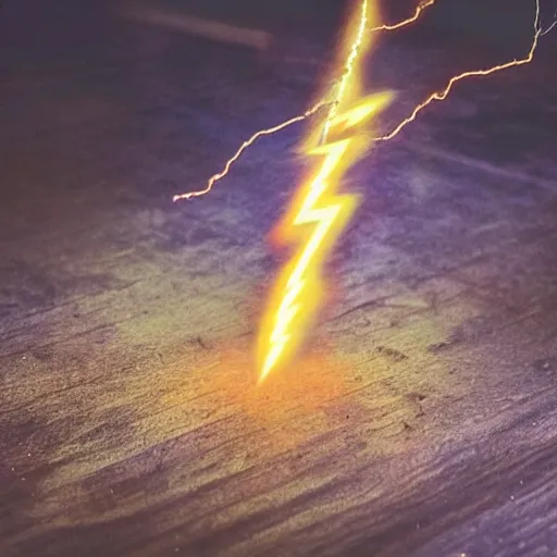 Image similar to a wooden wand with lightning bursting out of it