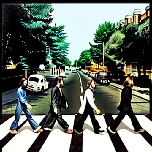 Image similar to abbey road by caravaggio,