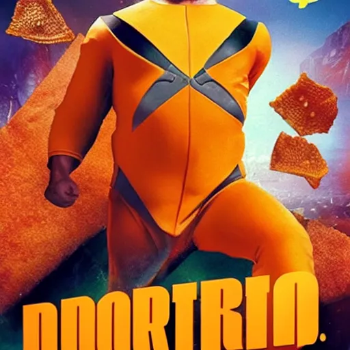 Image similar to “ dorito man : the movie poster, hyperrealistic ”