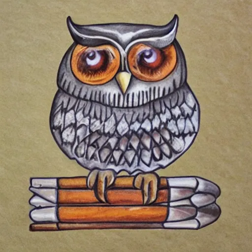 Image similar to owl with pan flute