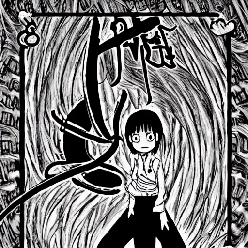 Prompt: a soul eater by junji ito - s 80