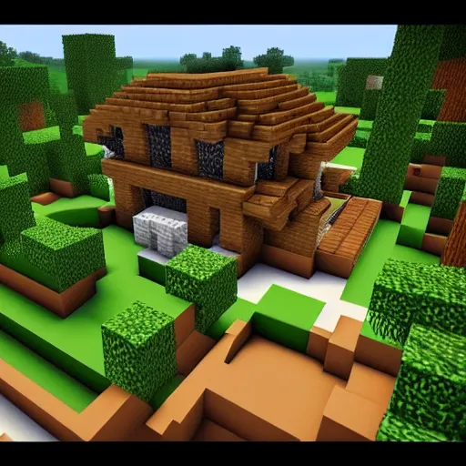 Image similar to notch throwing a party in his minecraft mansion