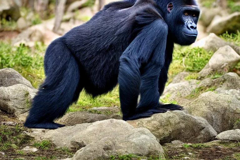 Image similar to a gorilla bear!!! hybrid! hyper realistic!! realistic lighting!! wildlife photographer of the year!!! bold natural colors, national geographic, hd, wide angle, 8 k