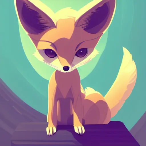 Prompt: fennec fox, clean cel shaded vector art. shutterstock. behance hd by lois van baarle, artgerm, helen huang, by makoto shinkai and ilya kuvshinov, rossdraws, illustration, zootopia