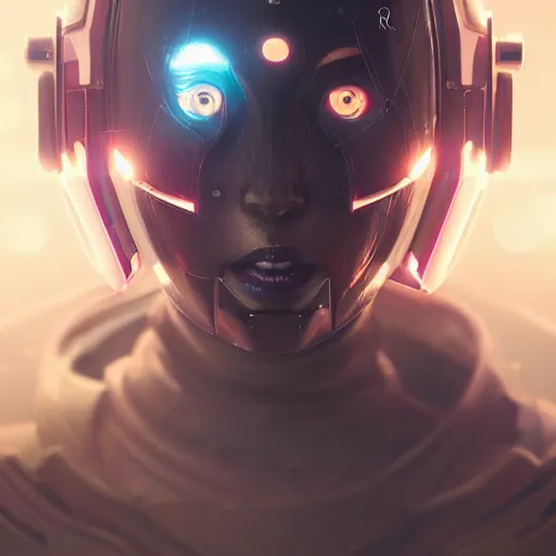 Image similar to a futuristic girl wearing a cyberkinetic mask, highly detailed, trending on artstation, 8 k resolution, ultra detailed, cyberpunk, retrowave, by wlop, greg rutkowski, smooth, sharp focus