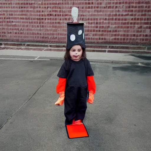 Prompt: photo of a cute chick dressed as an inmate