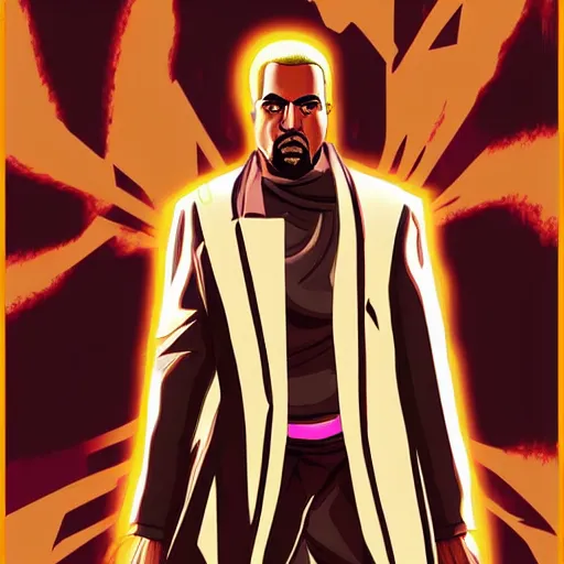 Image similar to kanye west as a jojo, hd, anime art, jojo style