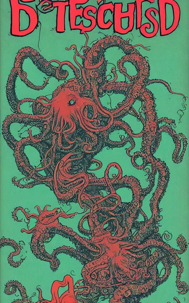 Prompt: cover of a dr seuss book about cthulhu