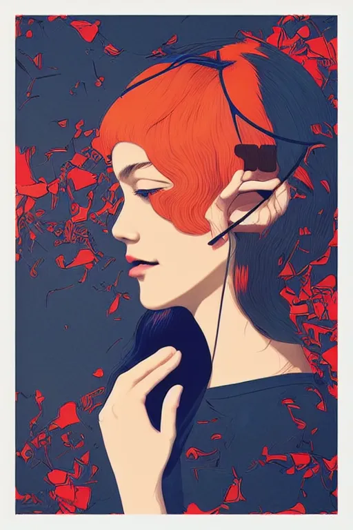 Image similar to portrait of a landscape as a musical album cover by james jean by ilya kuvshinov kintsugi