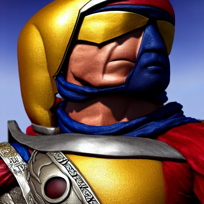 Image similar to cinematic portrait, captain falcon as sheik mohammad ruler of dubai, head and torso only, masterpiece, medieval arabia, sharp, details, hyper - detailed, hd, 4 k