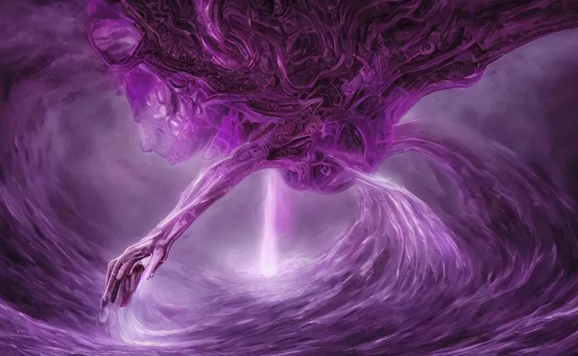 Prompt: the dream vortex consumes the hope of mankind, high fantasy, art, deviant art, painting, detailed, purple