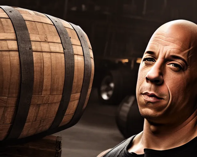 Prompt: a barrel of vin diesel. art by greg rutkowsky. highly detailed 8 k. intricate. lifelike. soft light. nikon d 8 5 0.