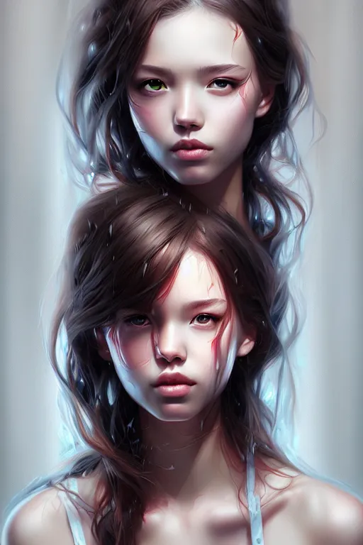 Image similar to Soaked portrait by Artgerm and WLOP