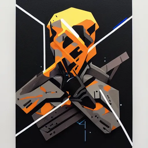 Image similar to Death Stranding profile picture by Sachin Teng, asymmetrical, Organic Painting , Violent, Dark, Powerful, geometric shapes, hard edges, graffiti, street art:2 by Sachin Teng:4