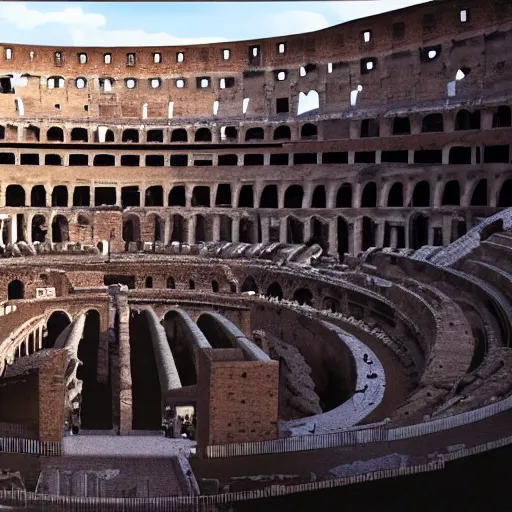 Prompt: 8 k hd detailed octane render of a gladiator duel in the roman colosseum